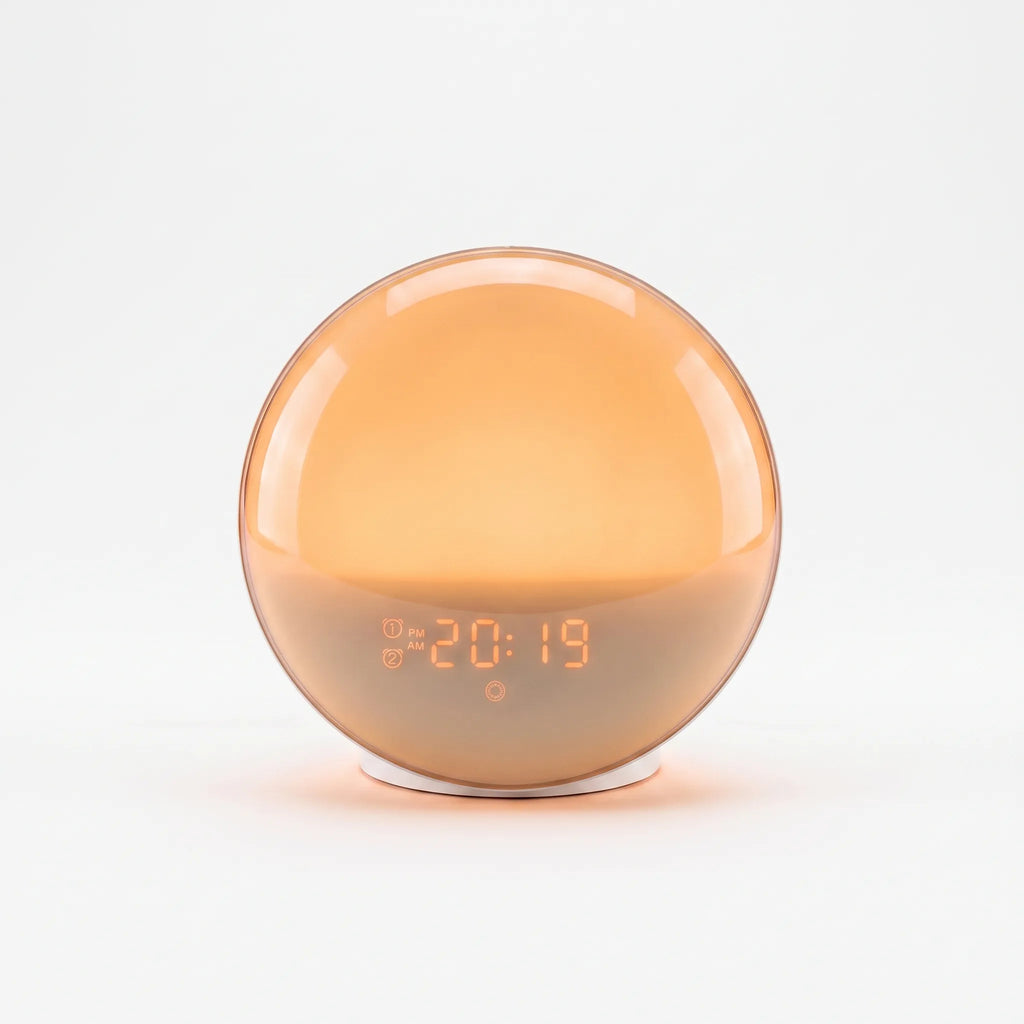 DawnGlow - Rundt Digitalt Wake-Up Light Gradvis Opvågning